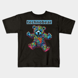 Teddy Bear Cool Techno Dancing Zombie Teddy Bear Kids T-Shirt